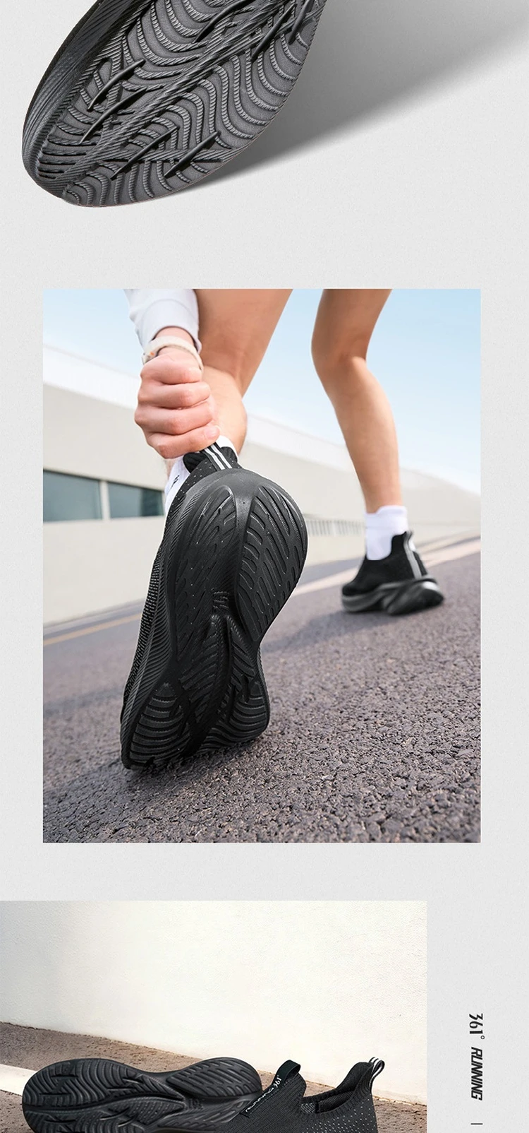 361 Degrees Fengye 5.0 Slip-On Daily Running Shoes Durable Stable Lightweight Elastic Rebound Breathable Male Sneakers 672632242