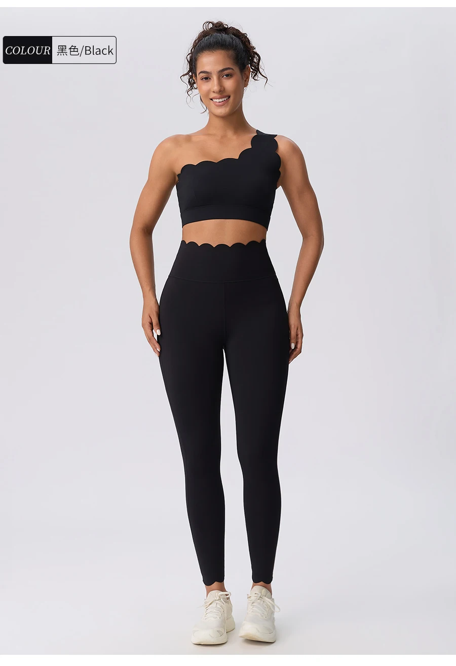 Women's Sports Clothing Sets Elegant Ballet Pink One-shoulder Lace Women's Tracksuit Beauty Back Sexy Fitness Yoga Clothing