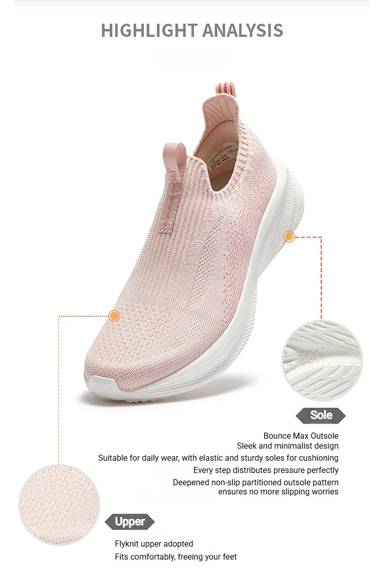361 Degrees Fengye 5.0 Slip-On Women Wear-resistant Comfortable Shock Absorb Lightweight Stable Breathable Sneakers 682632242