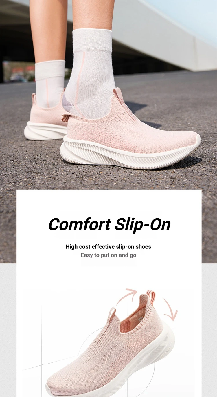 361 Degrees Fengye 5.0 Slip-On Women Wear-resistant Comfortable Shock Absorb Lightweight Stable Breathable Sneakers 682632242