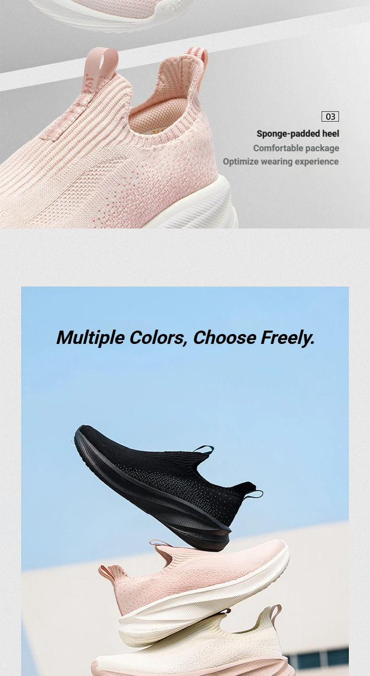 361 Degrees Fengye 5.0 Slip-On Women Wear-resistant Comfortable Shock Absorb Lightweight Stable Breathable Sneakers 682632242