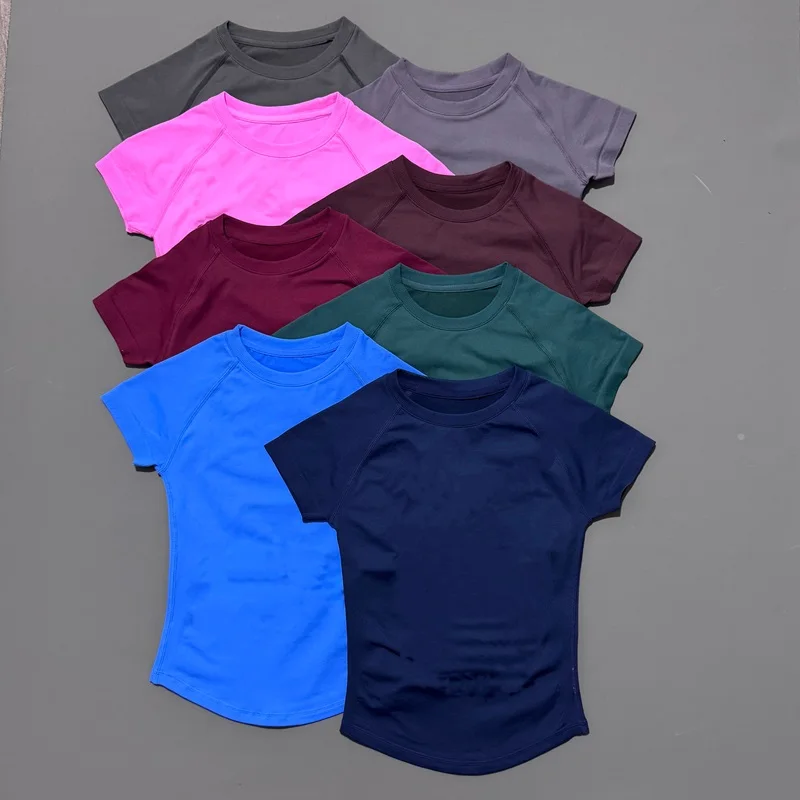 Histello Women Short Sleeve Slim Fit Seamless Yoga Bodysuit Sculpting Body Shaper Breathable Running Gym Pilates Fitness Shirts