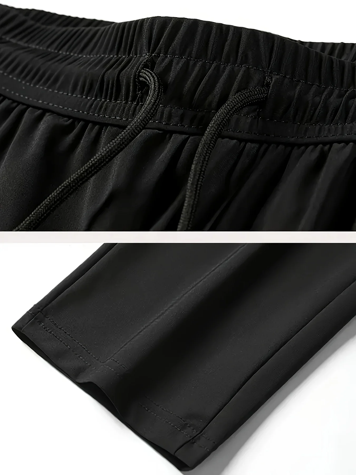 2Pcs Unisex Quick-drying Sweatpants Moisture-wicking Ice Fiber Elastic Waistband Breathable Straight Running Casual Baggy Pants