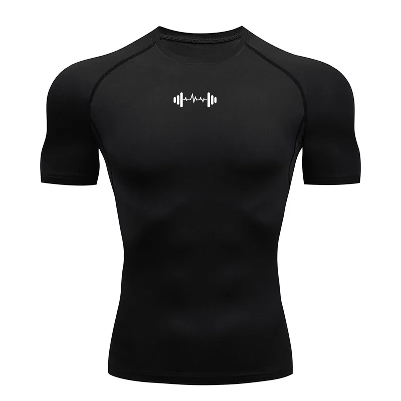 Compression T Shirt Men Summer Sportswear Running T-shirt Elastic Quick Dry Sport Tops Tee Athletic Gym Workout Shirts Men