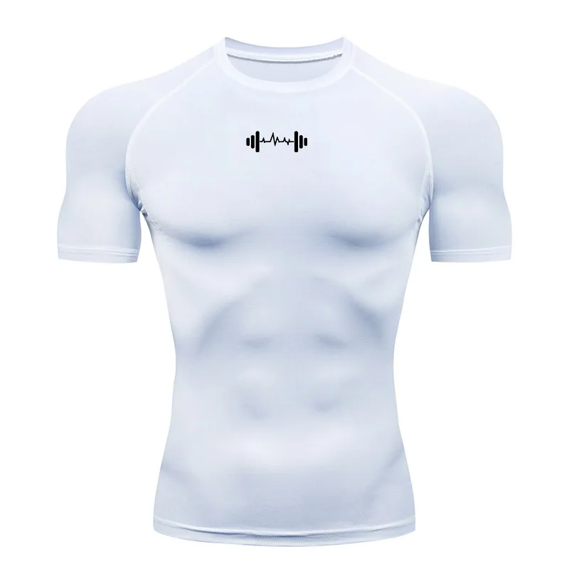 Compression T Shirt Men Summer Sportswear Running T-shirt Elastic Quick Dry Sport Tops Tee Athletic Gym Workout Shirts Men