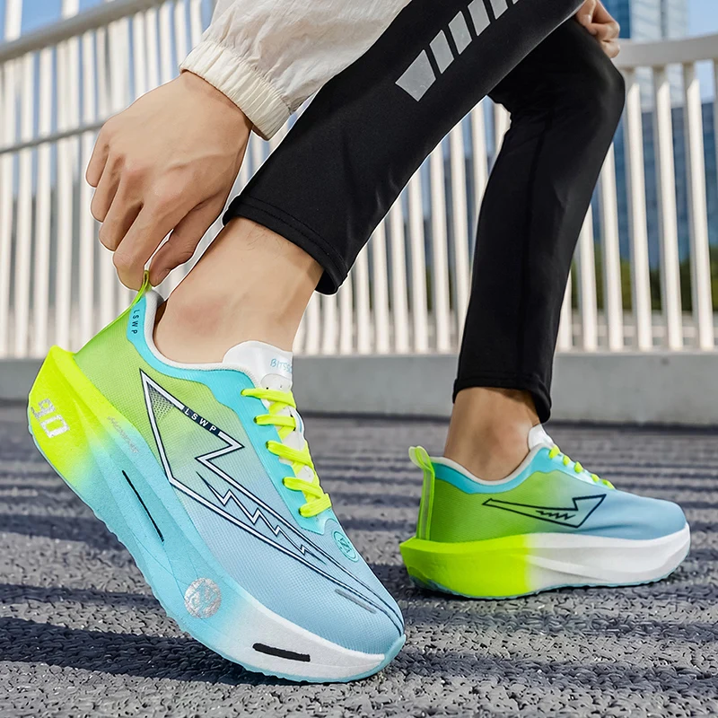 Men's Shock-Absorbing Breathable Running Shoes - All-Season Low-Top Training Sneakers for Hiking and Casual Wear, Fashionable Sports Style Trendy Shoes
