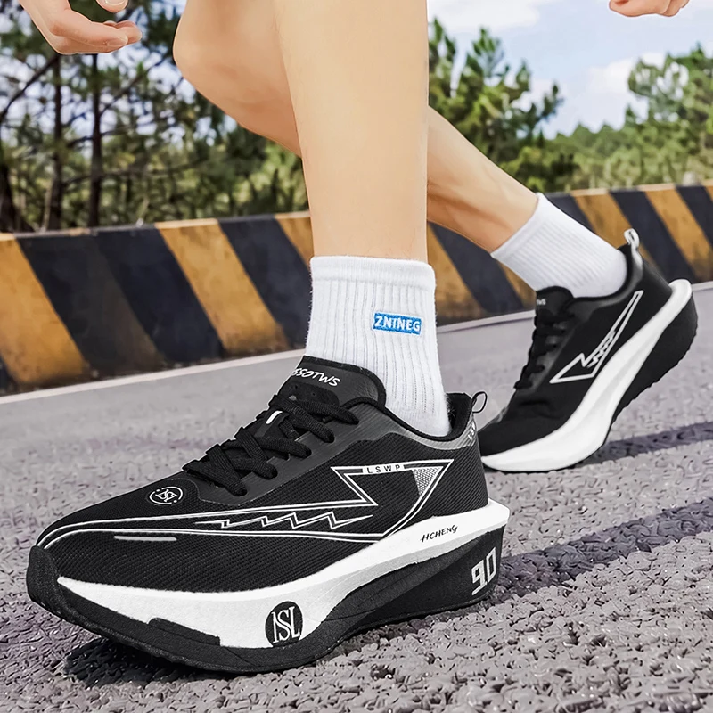 Men's Shock-Absorbing Breathable Running Shoes - All-Season Low-Top Training Sneakers for Hiking and Casual Wear, Fashionable Sports Style Trendy Shoes