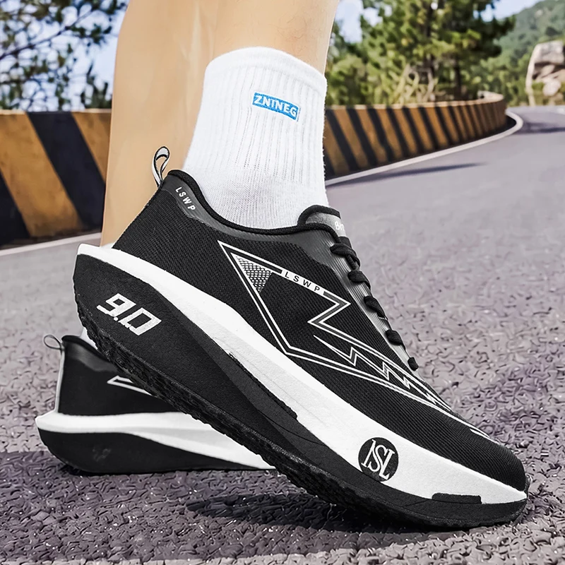 Men's Shock-Absorbing Breathable Running Shoes - All-Season Low-Top Training Sneakers for Hiking and Casual Wear, Fashionable Sports Style Trendy Shoes