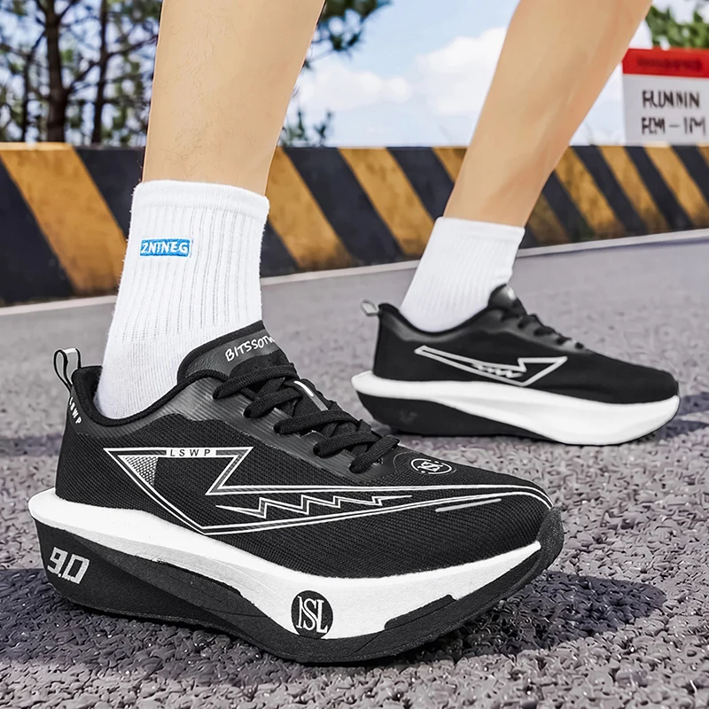 Men's Shock-Absorbing Breathable Running Shoes - All-Season Low-Top Training Sneakers for Hiking and Casual Wear, Fashionable Sports Style Trendy Shoes