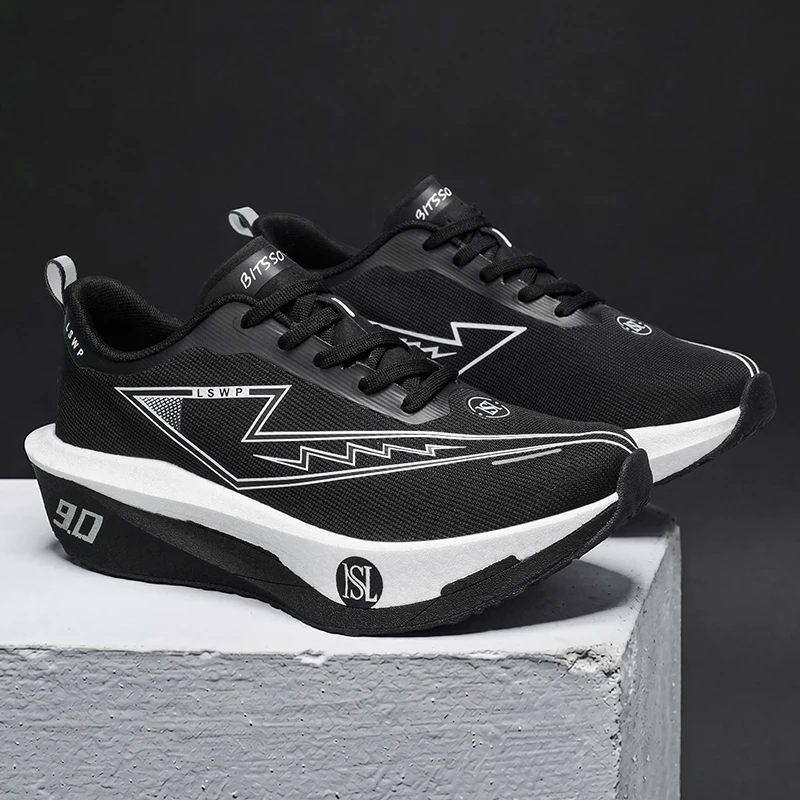 Men's Shock-Absorbing Breathable Running Shoes - All-Season Low-Top Training Sneakers for Hiking and Casual Wear, Fashionable Sports Style Trendy Shoes