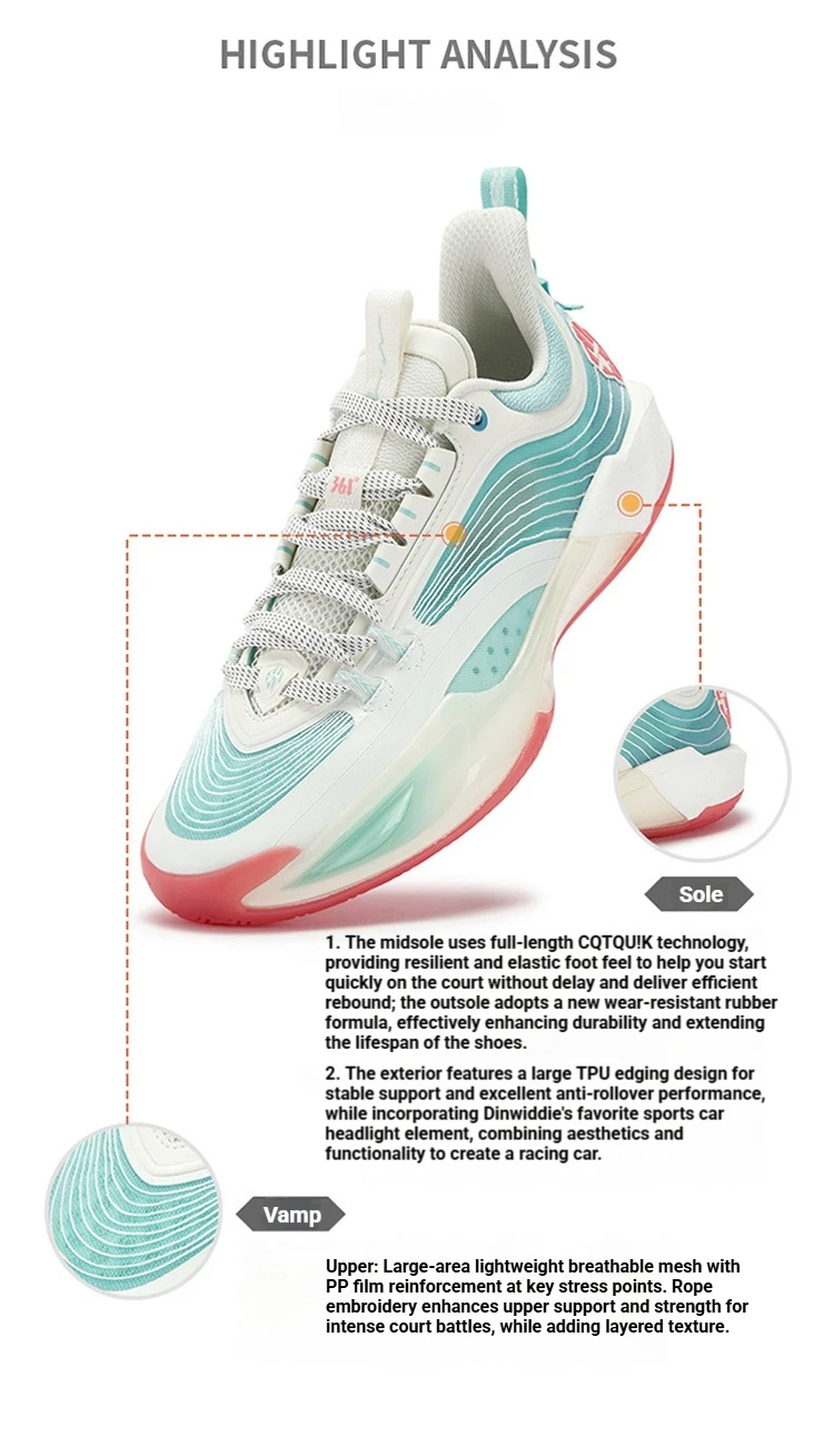 361 Degrees DVD4 SE Men Basketball Shoes Mesh Rebound Shock-Absorbing Breathable Stable Wear-resistant Male Sneakers 672611112