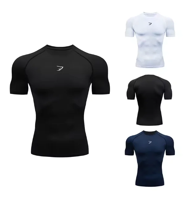 Men Running Compression T-shirt Short Sleeve Sport Tees Gym Fitness Sportshirts Male Jogging Tracksuit Homme Athletic Shirt Tops