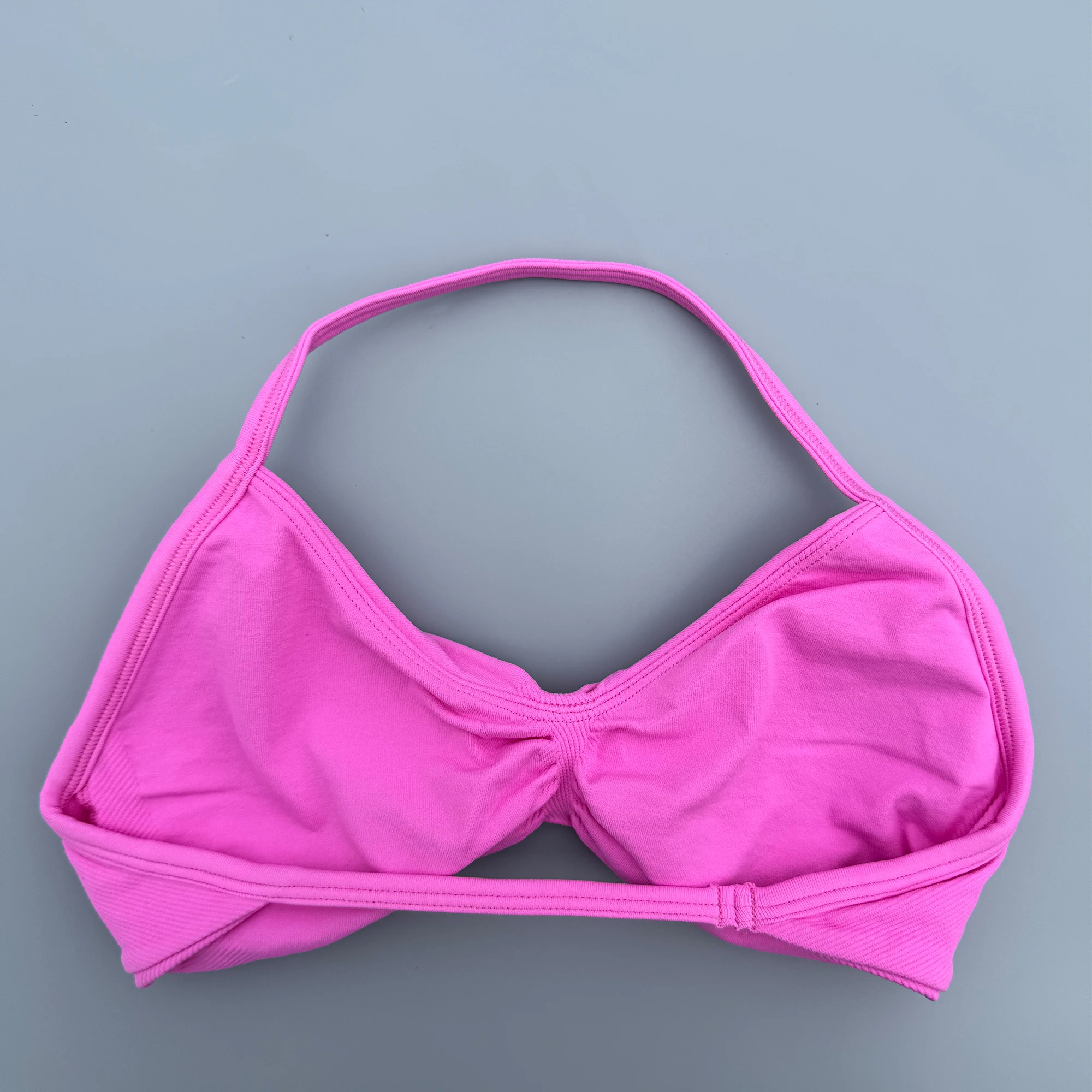 2 Piece Sports Gym Set Strappy Bra Ruched Backless Halter Push Up Yoga Scrunch Shorts Running Sportswear Woman Seamless Yoga Set