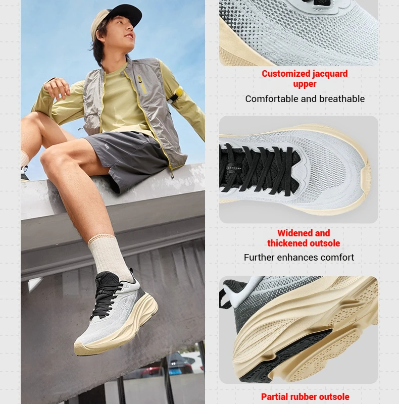 361 Degrees Xingyun Running Shoes Jogging Thick-soled Lightweight Mesh Durable Cushion Breathable Male Sneakers 672532206