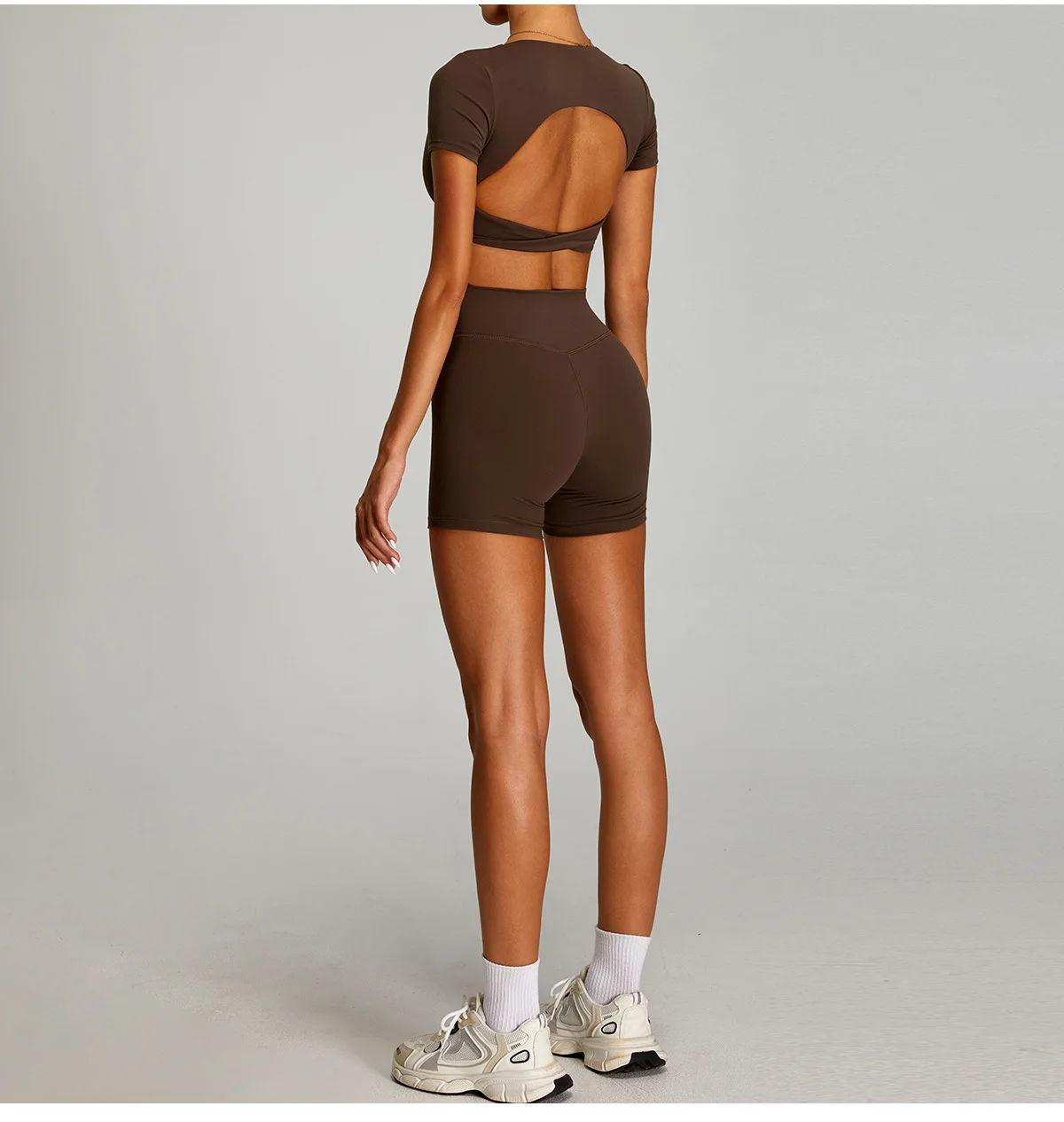 Women Outfits Yoga Suit 2PCS Sports Set Quick-Drying Gym Set Women Tracksuit Running Workout Short Sleeves Sports Yoga Clothing