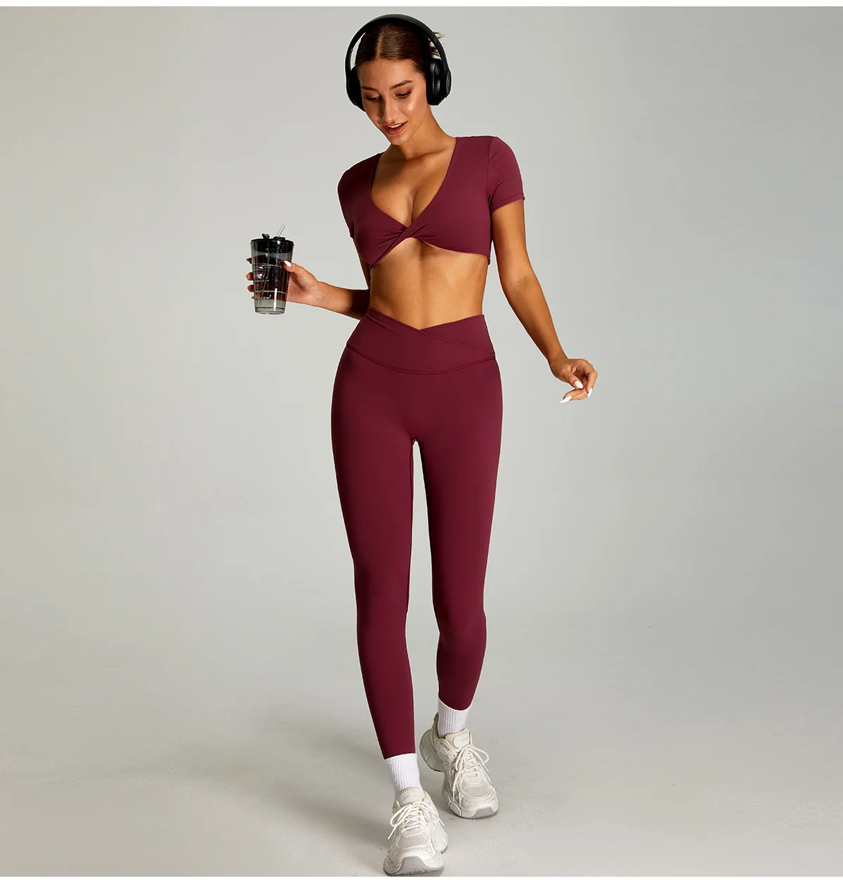 Women Outfits Yoga Suit 2PCS Sports Set Quick-Drying Gym Set Women Tracksuit Running Workout Short Sleeves Sports Yoga Clothing