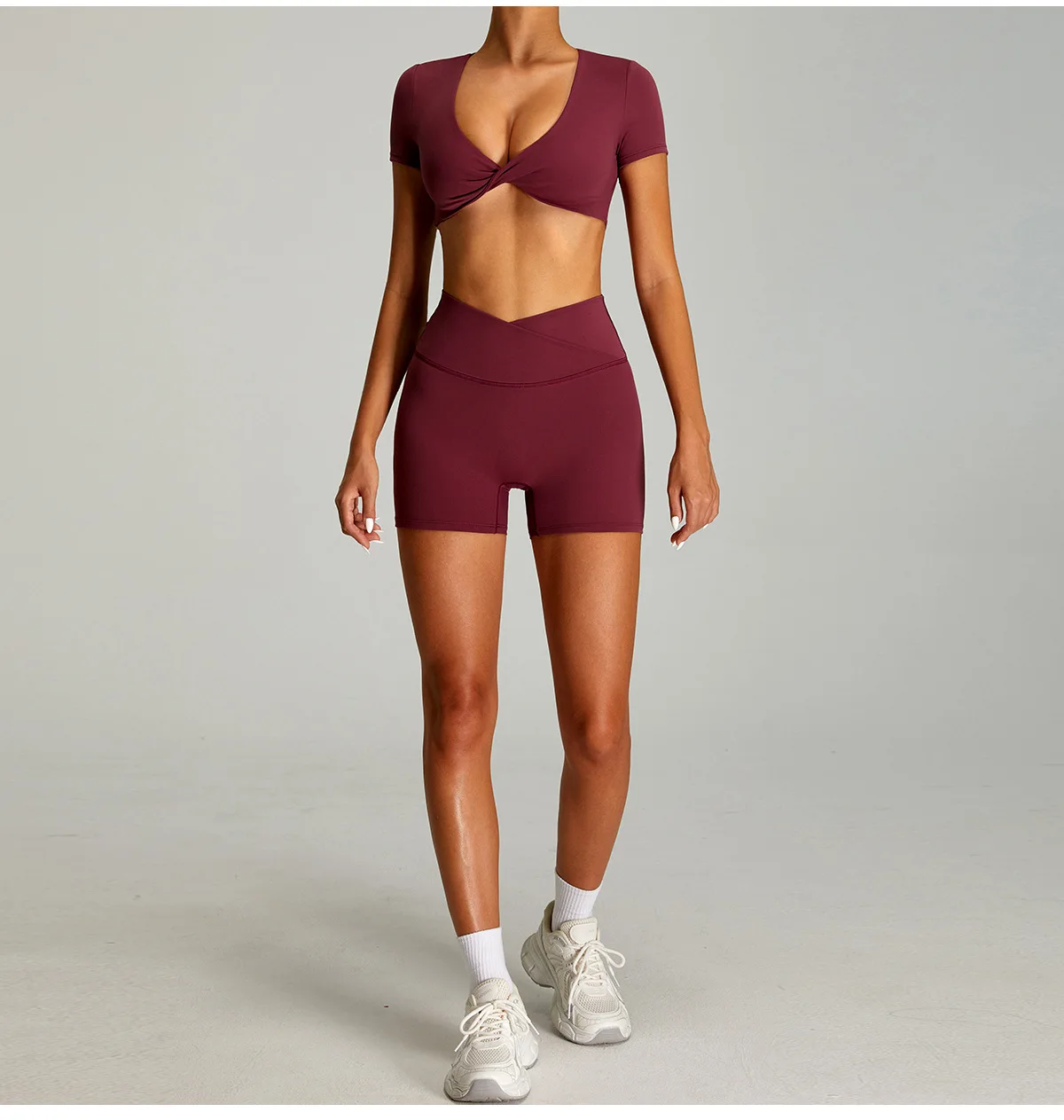 Women Outfits Yoga Suit 2PCS Sports Set Quick-Drying Gym Set Women Tracksuit Running Workout Short Sleeves Sports Yoga Clothing