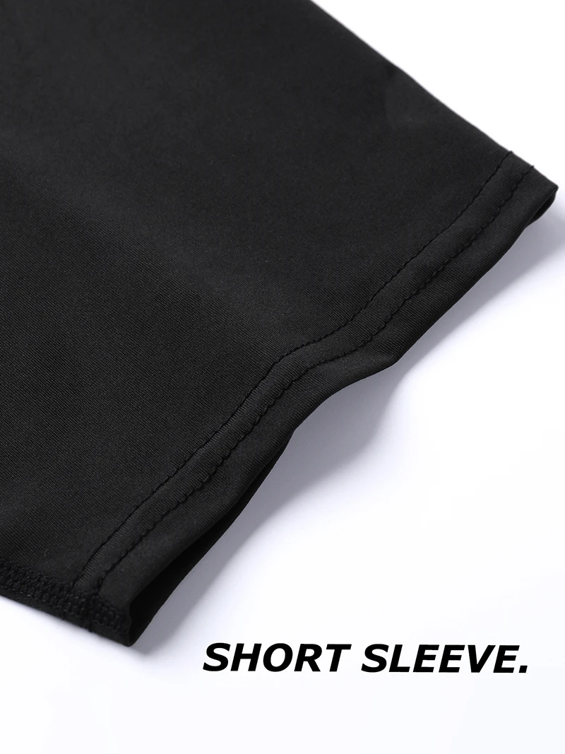 Mens Summer Casual Sport Surfing Suit 2 Piece Set Quick Dry Short Sleeve Rash Guard Board Shorts with Zipper Pocket Mesh Liner