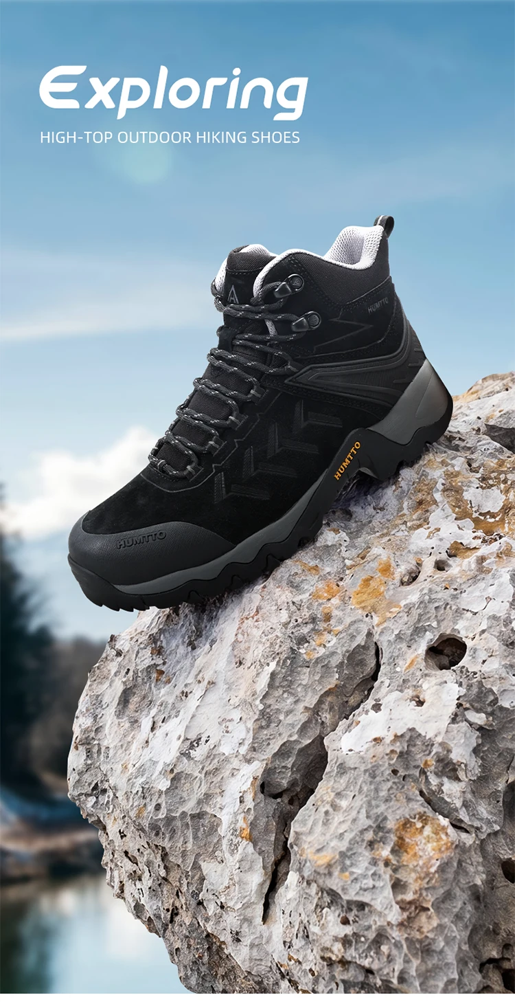 HUMTTO Genuine Leather Hiking Shoes Woman Breathable Non-slip Outdoor Women's Sneakers Luxury Designer Trekking Boots for Women