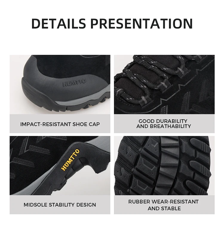 HUMTTO Genuine Leather Hiking Shoes Woman Breathable Non-slip Outdoor Women's Sneakers Luxury Designer Trekking Boots for Women