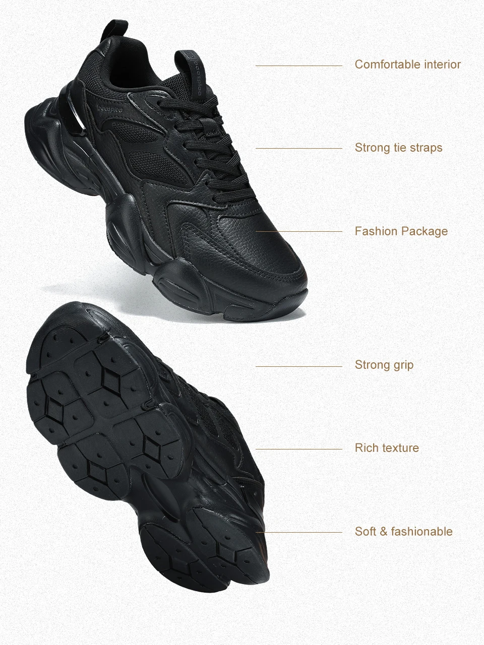 Baasploa Women Walking Shoes Lightweight Mesh Breathable Sport Shoes Comfort Soft Female Leather Height Increase Casual Sneakers