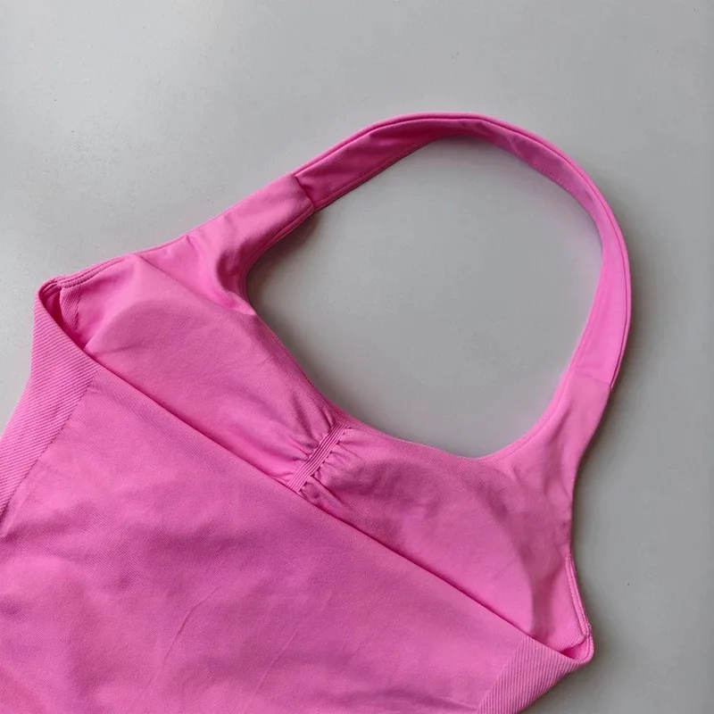 Halter Top Yoga Fitness Workout Set Women's Professional Training Pilates Peach Hip-Lifting Pants Sportswear
