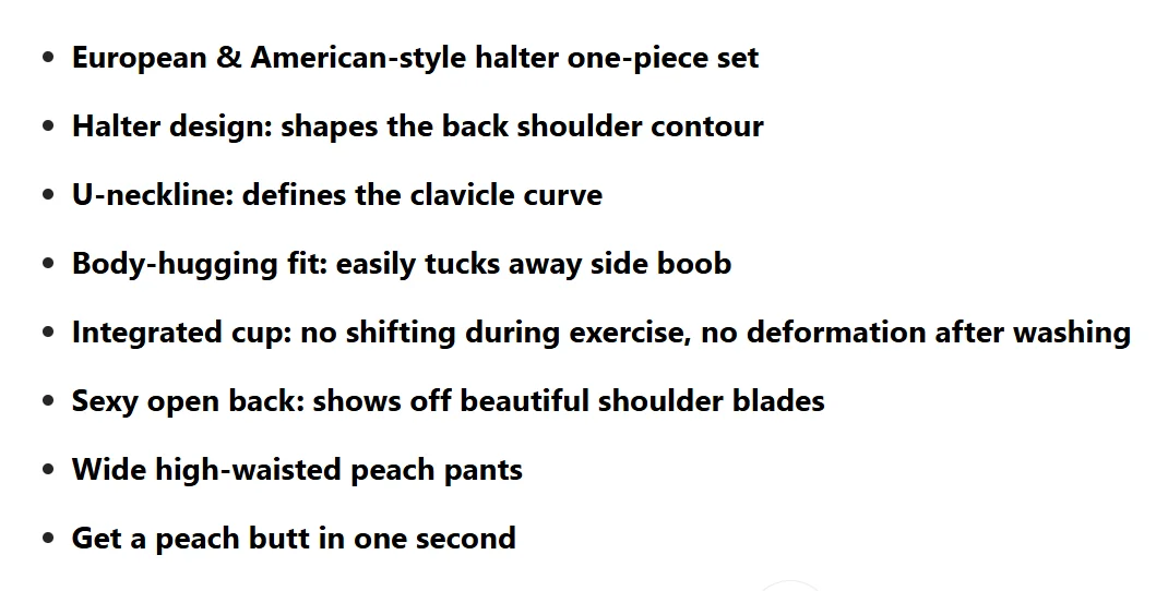 Halter Top Yoga Fitness Workout Set Women's Professional Training Pilates Peach Hip-Lifting Pants Sportswear