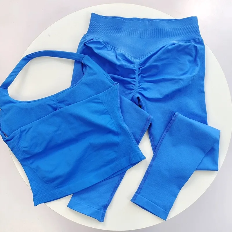 Halter Top Yoga Fitness Workout Set Women's Professional Training Pilates Peach Hip-Lifting Pants Sportswear