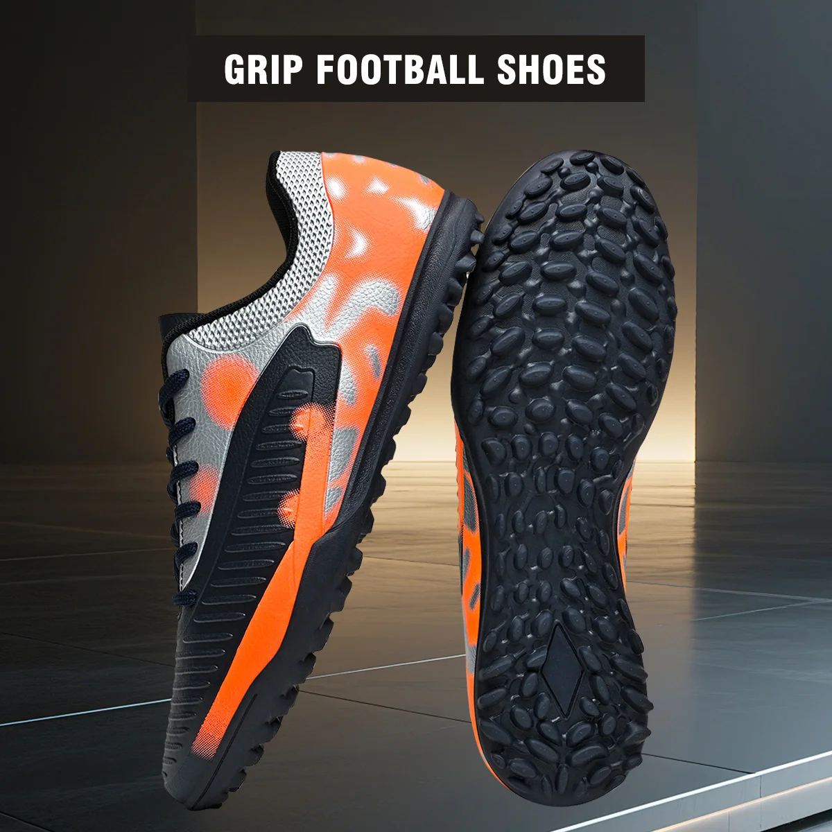 Professional Training TF Soccer Shoes for Men Women Kids PU+Fabric Breathable Wear-Resistant Rubber Sole