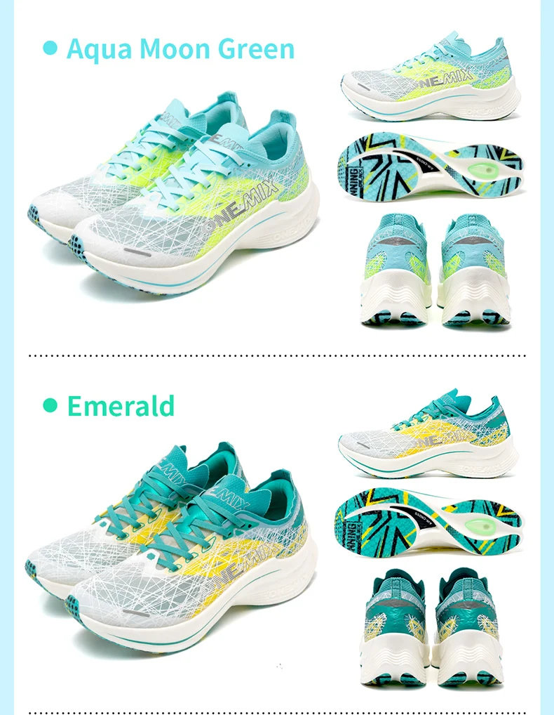 ONEMIX Men's Marathon Running Shoes Carbon Plate Shock Absorption Ultra-Light Rebound Technology Outdoor Sports Sneakers