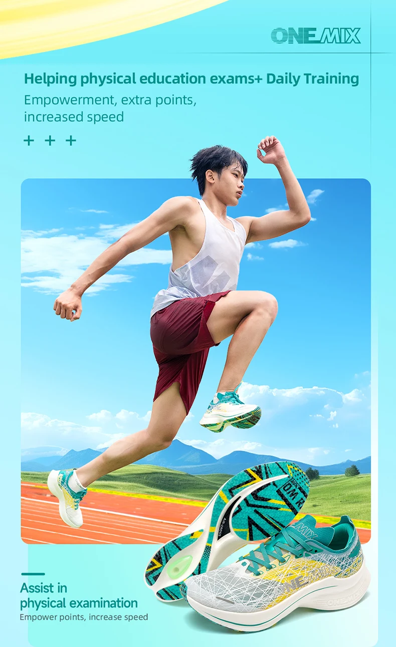 ONEMIX Men's Marathon Running Shoes Carbon Plate Shock Absorption Ultra-Light Rebound Technology Outdoor Sports Sneakers