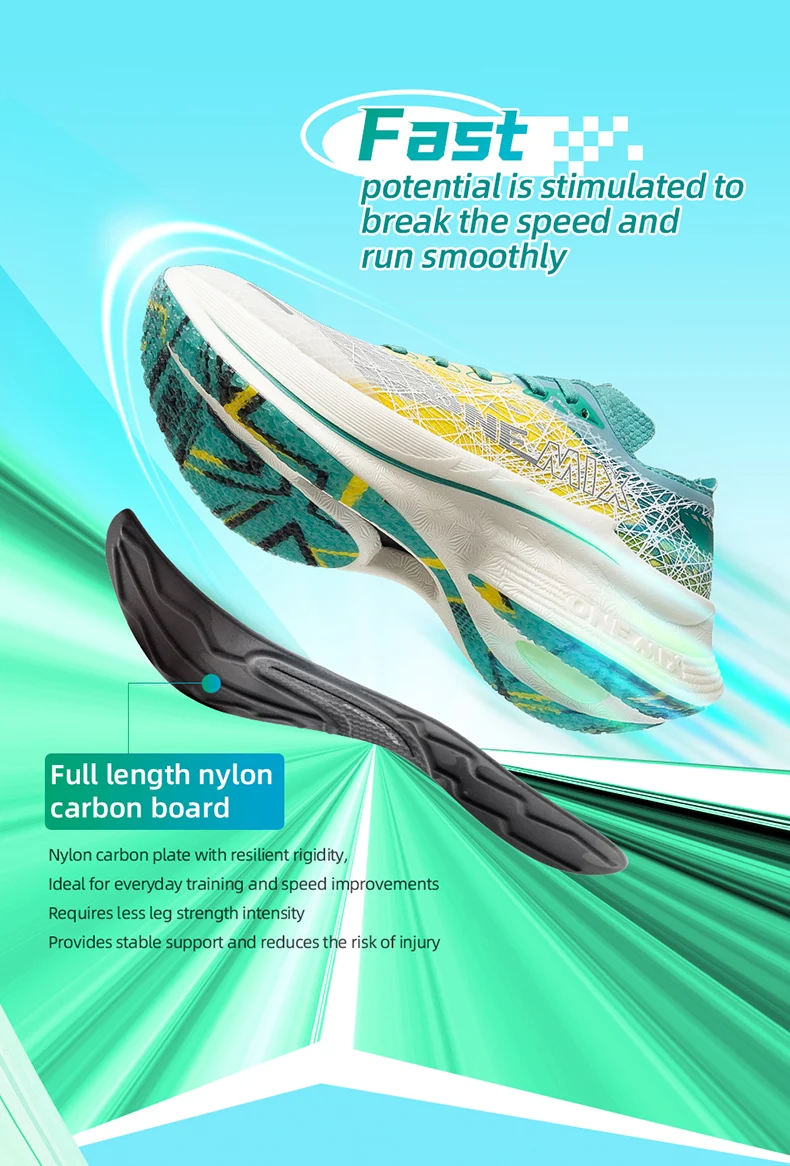 ONEMIX Men's Marathon Running Shoes Carbon Plate Shock Absorption Ultra-Light Rebound Technology Outdoor Sports Sneakers