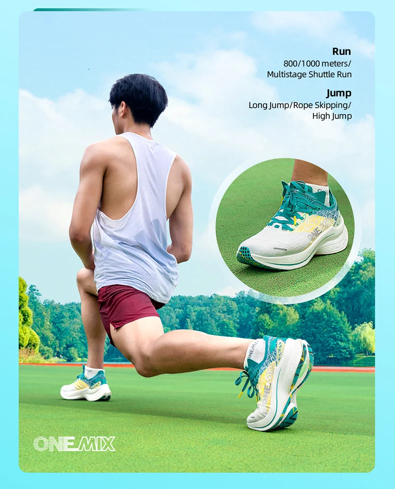 ONEMIX Men's Marathon Running Shoes Carbon Plate Shock Absorption Ultra-Light Rebound Technology Outdoor Sports Sneakers