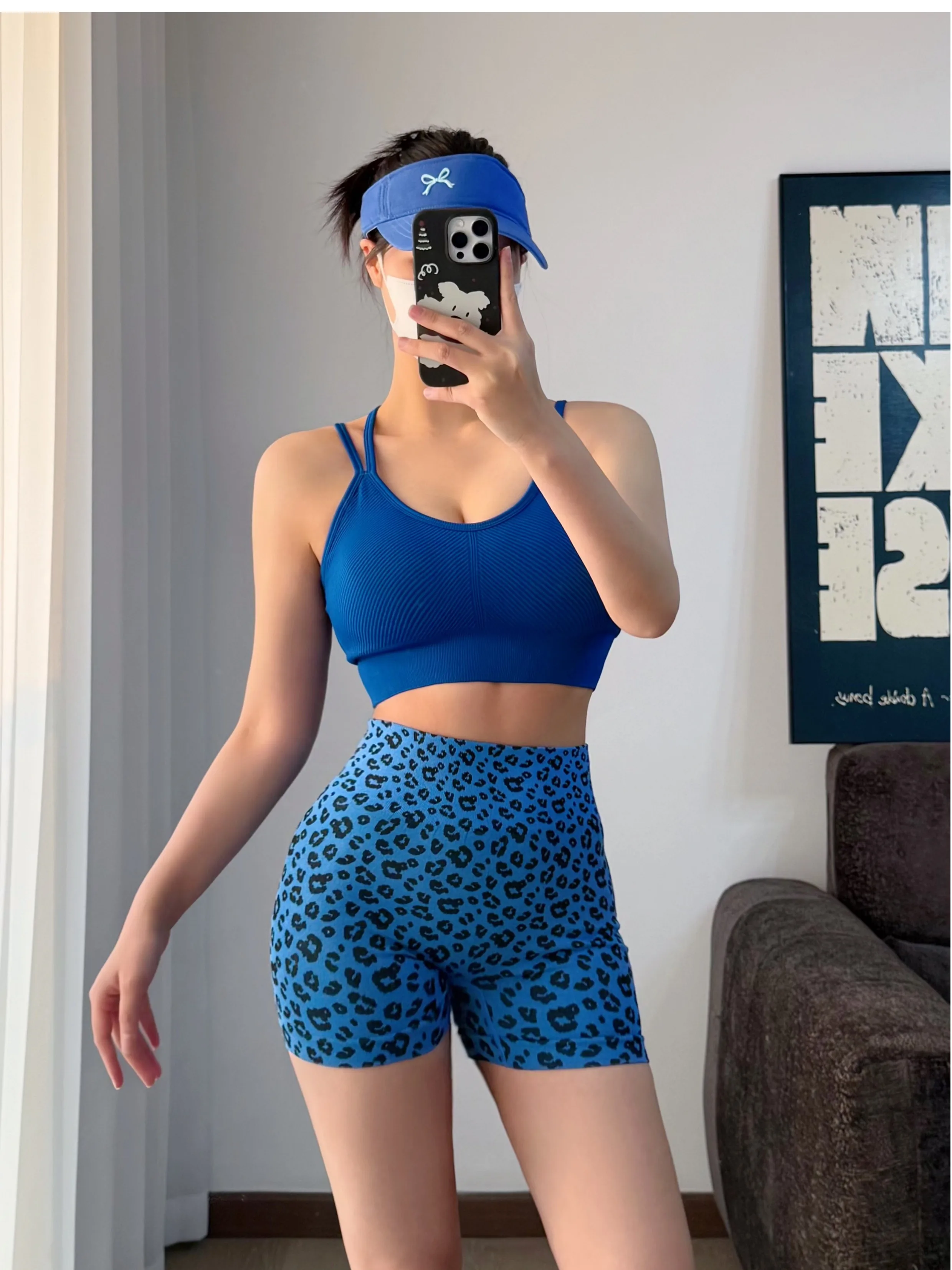 Women's Leopard Print High-Waisted Biker Shorts-Peach Butt-Lifting,Slim-Fit,Quick-Drying,Stretchy for Running,Yoga & Fitness