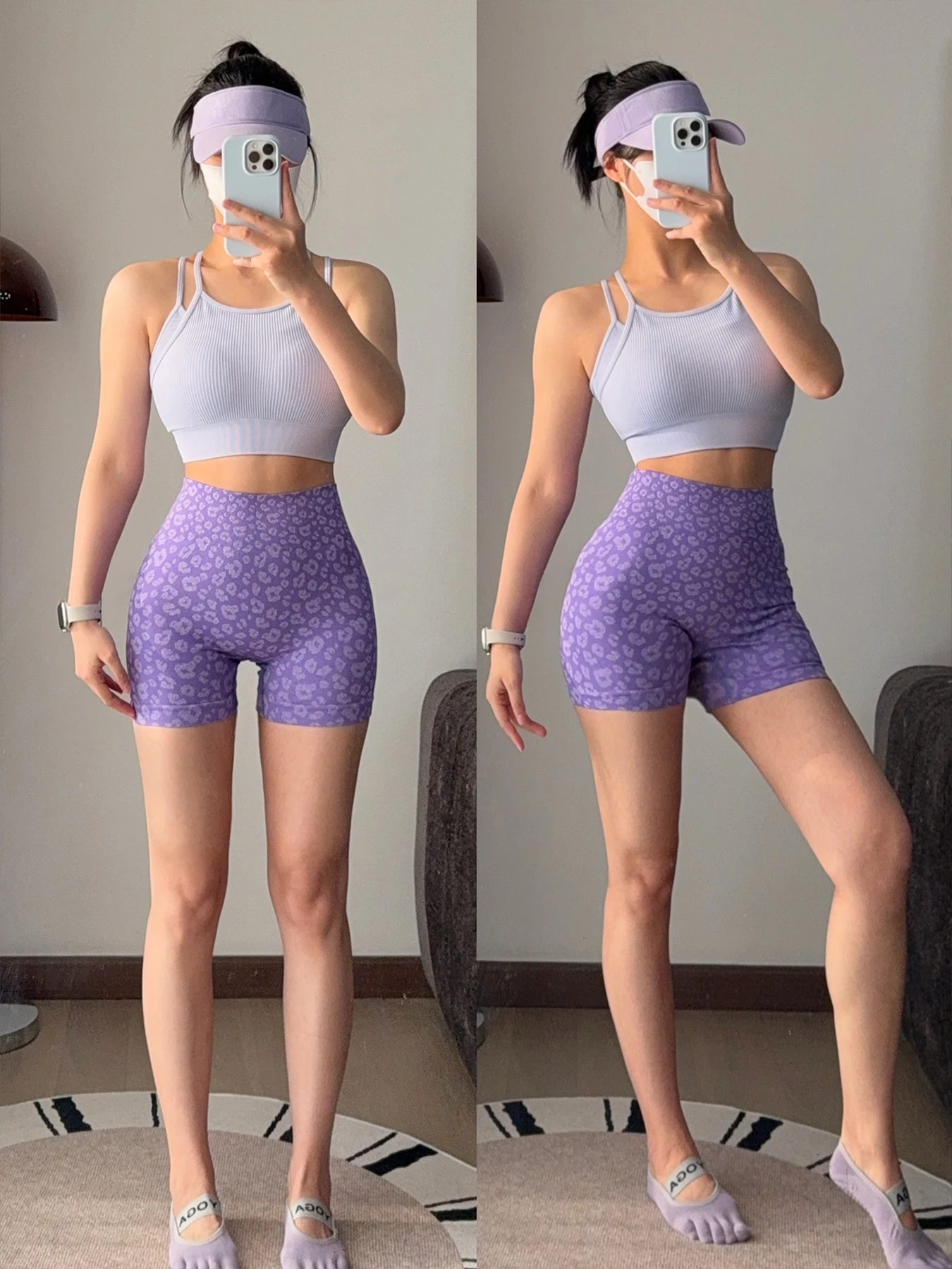 Women's Leopard Print High-Waisted Biker Shorts-Peach Butt-Lifting,Slim-Fit,Quick-Drying,Stretchy for Running,Yoga & Fitness