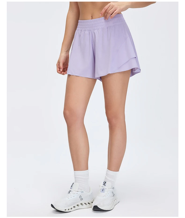 Women Outdoor Running Shorts Summer High Waist Yoga Shorts 2 In 1 Gym Short Sportswear Female Quick Dry Workout Clothes