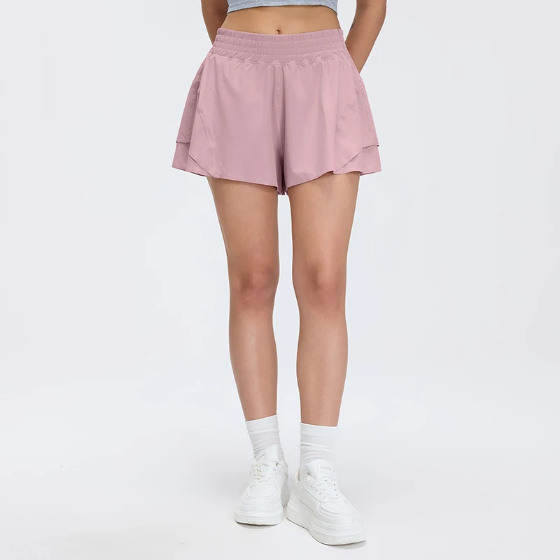 Women Outdoor Running Shorts Summer High Waist Yoga Shorts 2 In 1 Gym Short Sportswear Female Quick Dry Workout Clothes