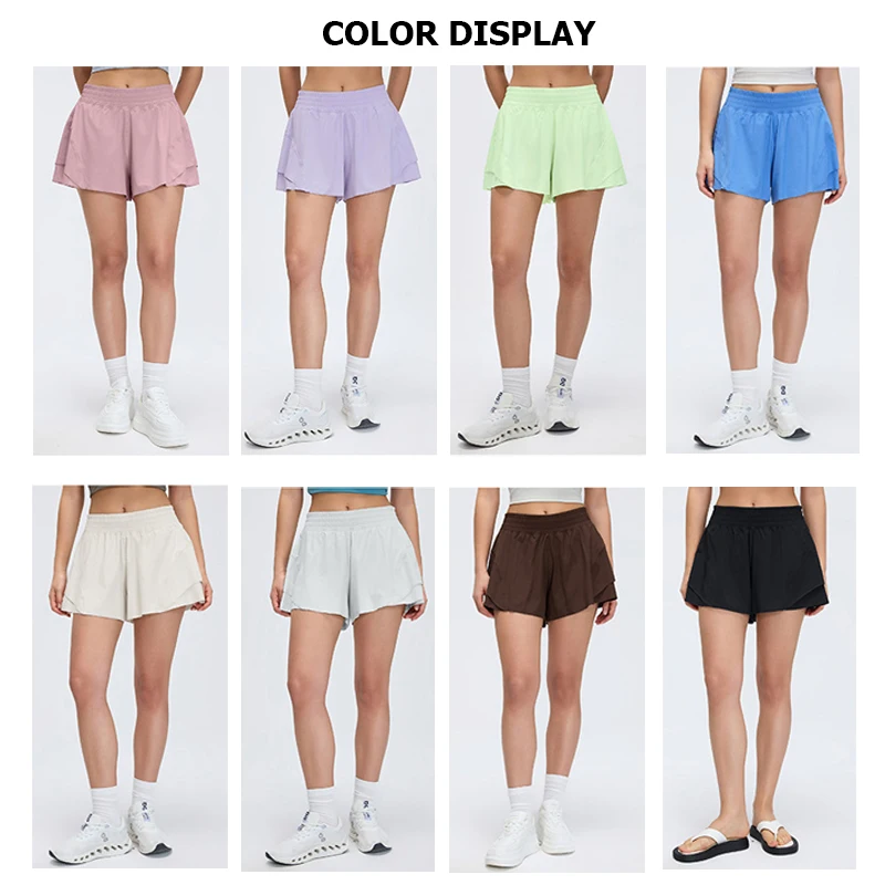 Women Outdoor Running Shorts Summer High Waist Yoga Shorts 2 In 1 Gym Short Sportswear Female Quick Dry Workout Clothes