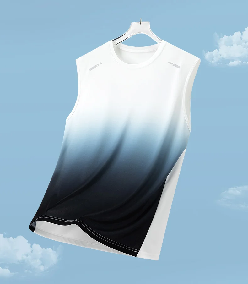 Summer Running Vest Men Contrasting Reflective Jogging Sports Sleeveless Coat Outdoor Breathable Elasticity Fitness Sportswear