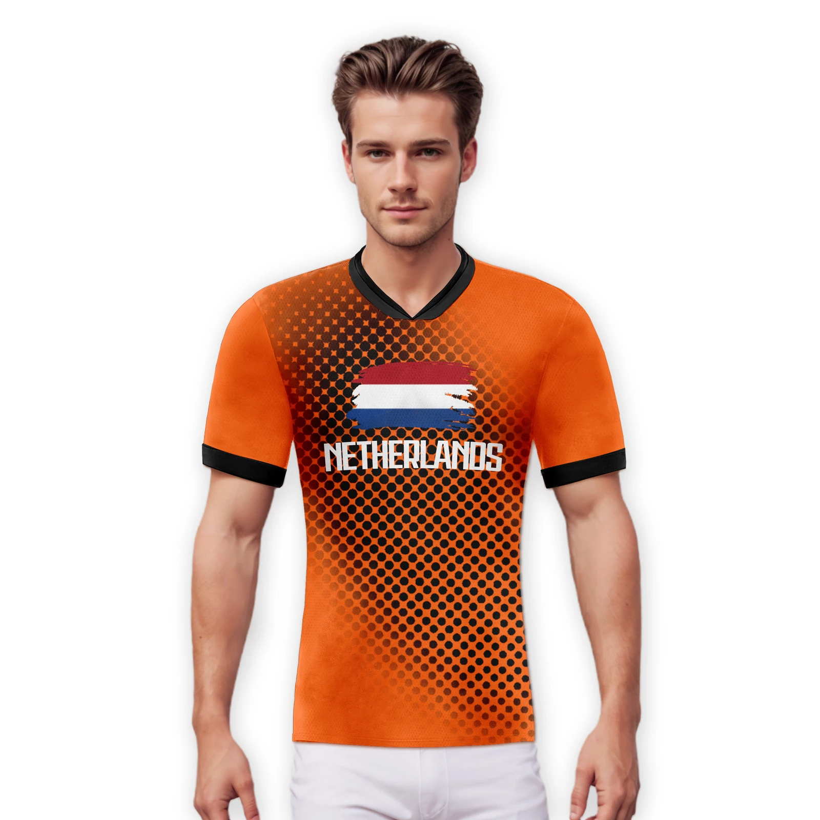 Custom Netherlands Soccer Jersey Dutch Football Team Shirt Personalized Name Number Soccer Jerseys for Kids Men Women