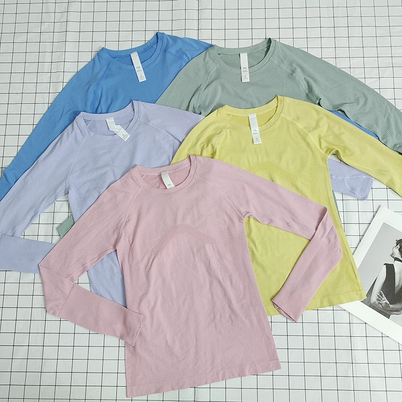 Women's Autumn & Winter Yoga Training Top, High Stretch Slim Fit Crew Neck, Quick-Dry Long Sleeve Sports Fitness Shirt