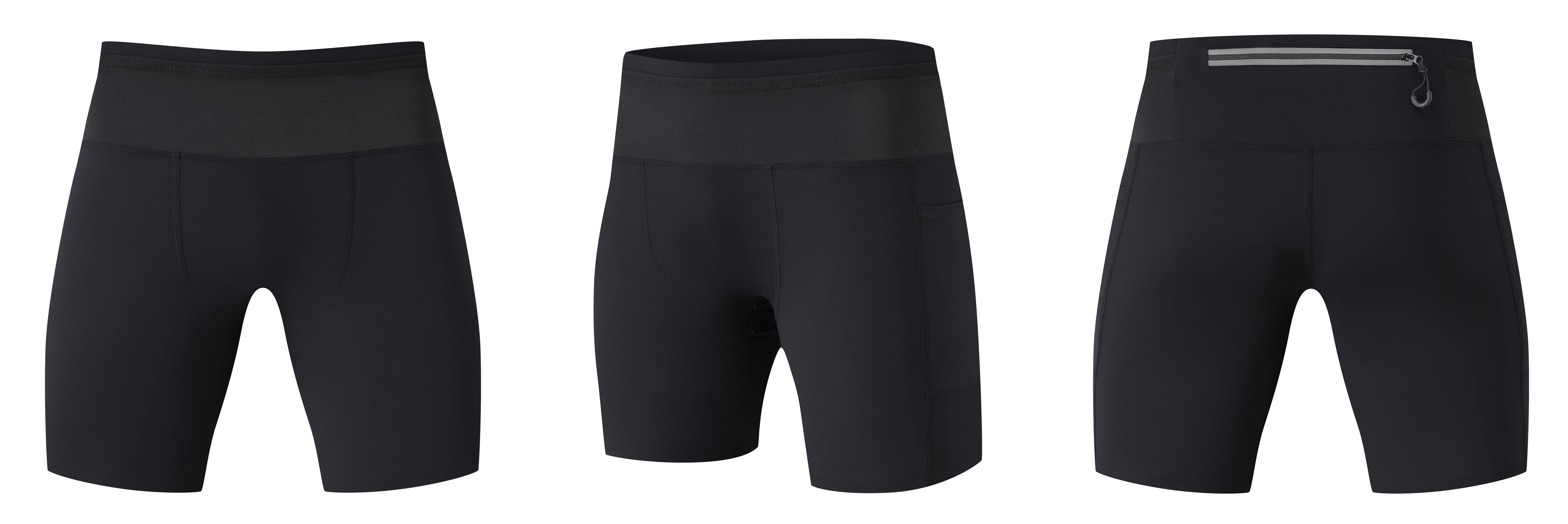 Mens Compression Marathon Running Shorts 6 Pockets with Waist Pack Fitness Gym Yoga Cycling Sport Hiking Tights Shorts Quick Dry