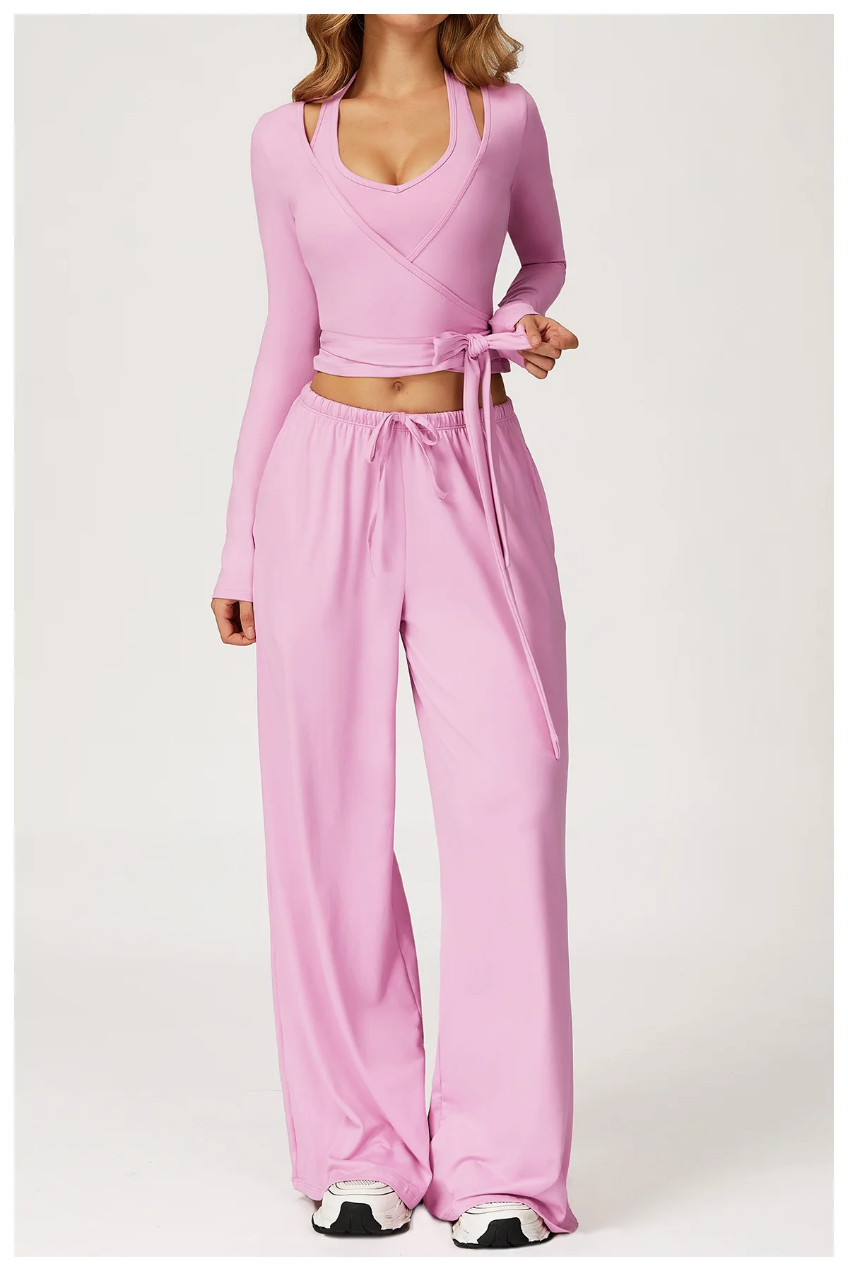 Women Tracksuit Yoga Suit 2/3PCS Sports Set Gym Set Running Workout Clothes Long Sleeve Sports Bra Athletic Wear Yoga Clothing
