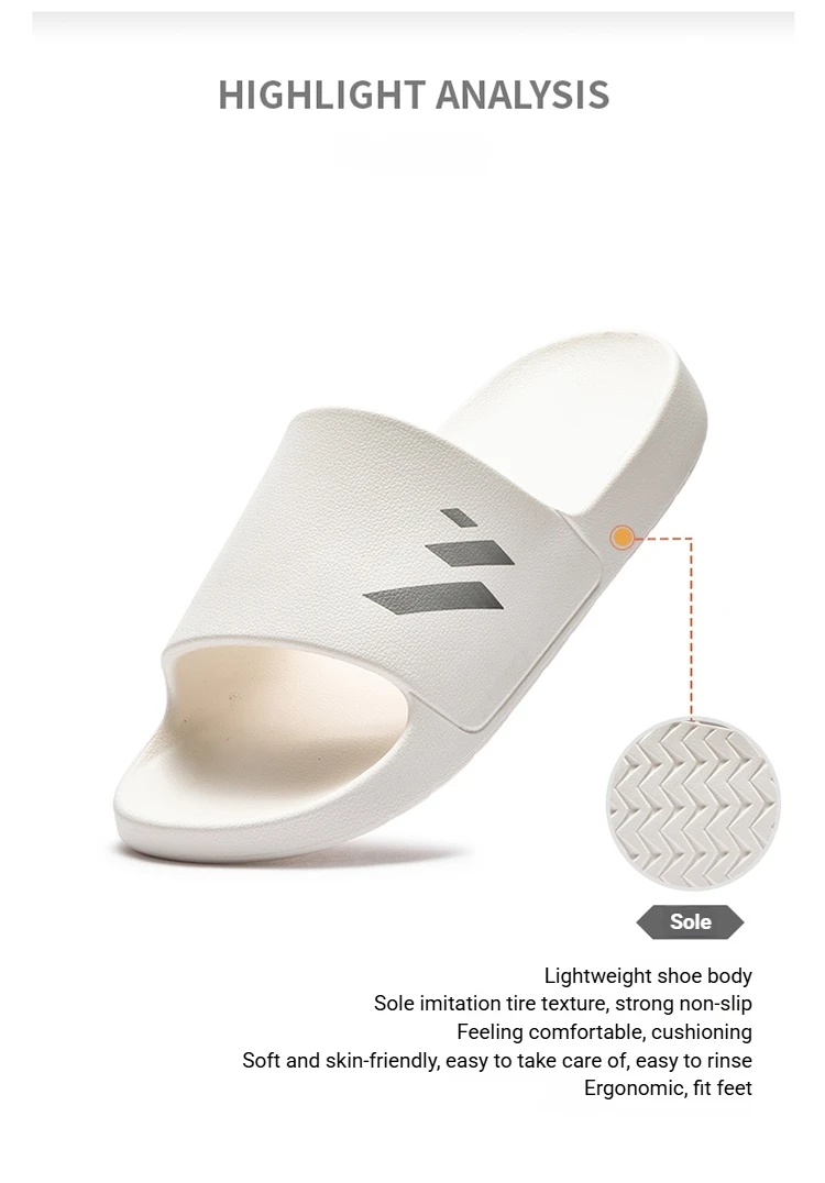 361 Degrees Men and Women slippers Breathable Soft Comfortable Skidproof Antibacterial EVA Outdoor Casual Home shoes 622617001