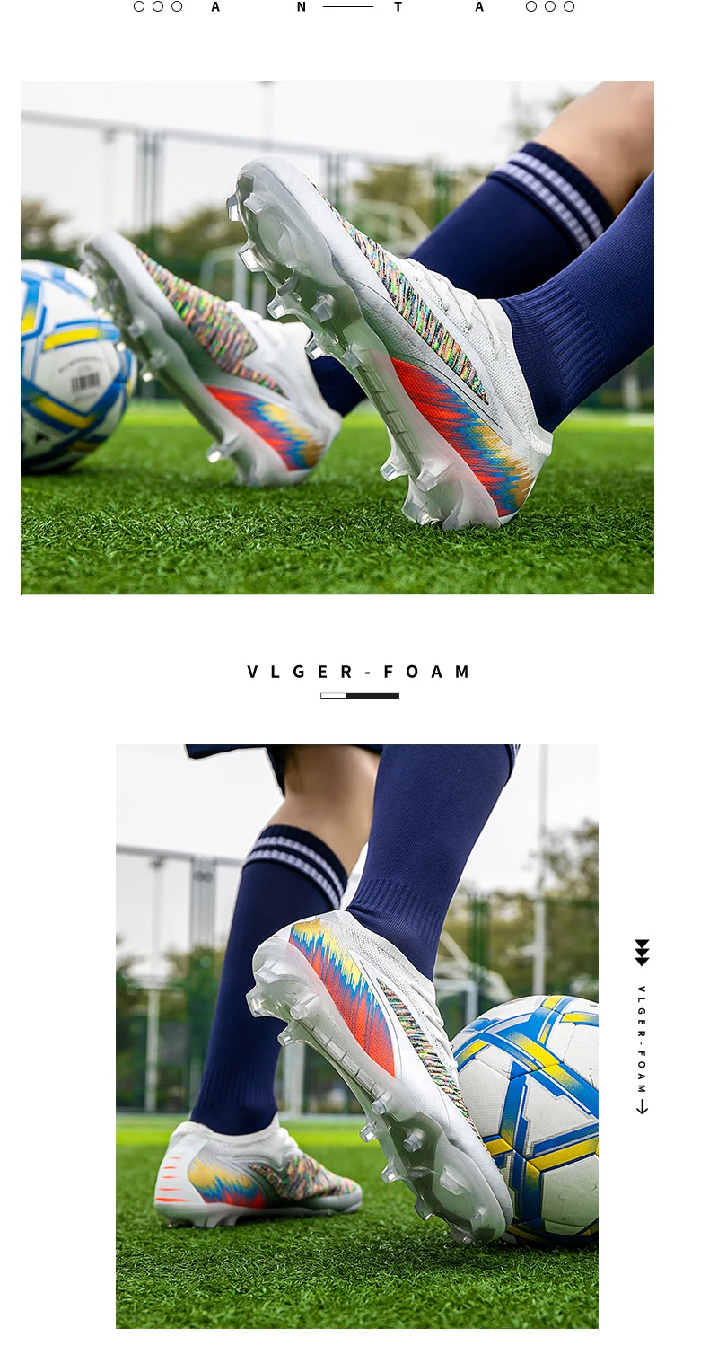 New Men Football Boots Training Ultralight Outdoor Drop Shipping Soccer Shoes Cleats Shoes Soccer Long Spikes FG Non-Slip