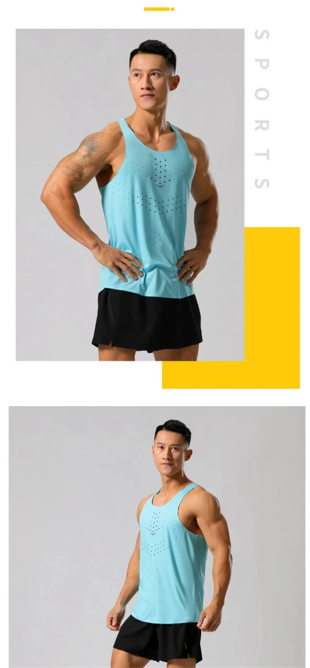 Mens Ultra-Light Quick-Dry Running Vest Summer Breathable Men Tops Marathon Athletics Fitness Gym Sport Training Workout Apparel