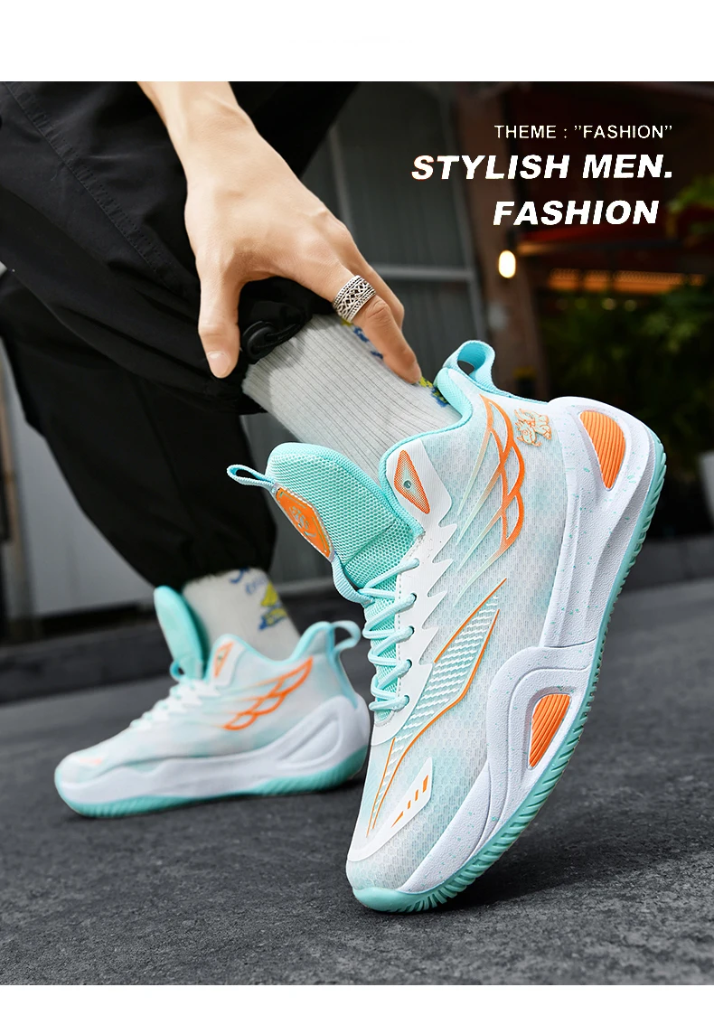 Men's Training Basketball Shoes Anti Slip Durable Cushion Lightweight Breathable Sneakers Outdoor Indoor Athletic Sport Shoes