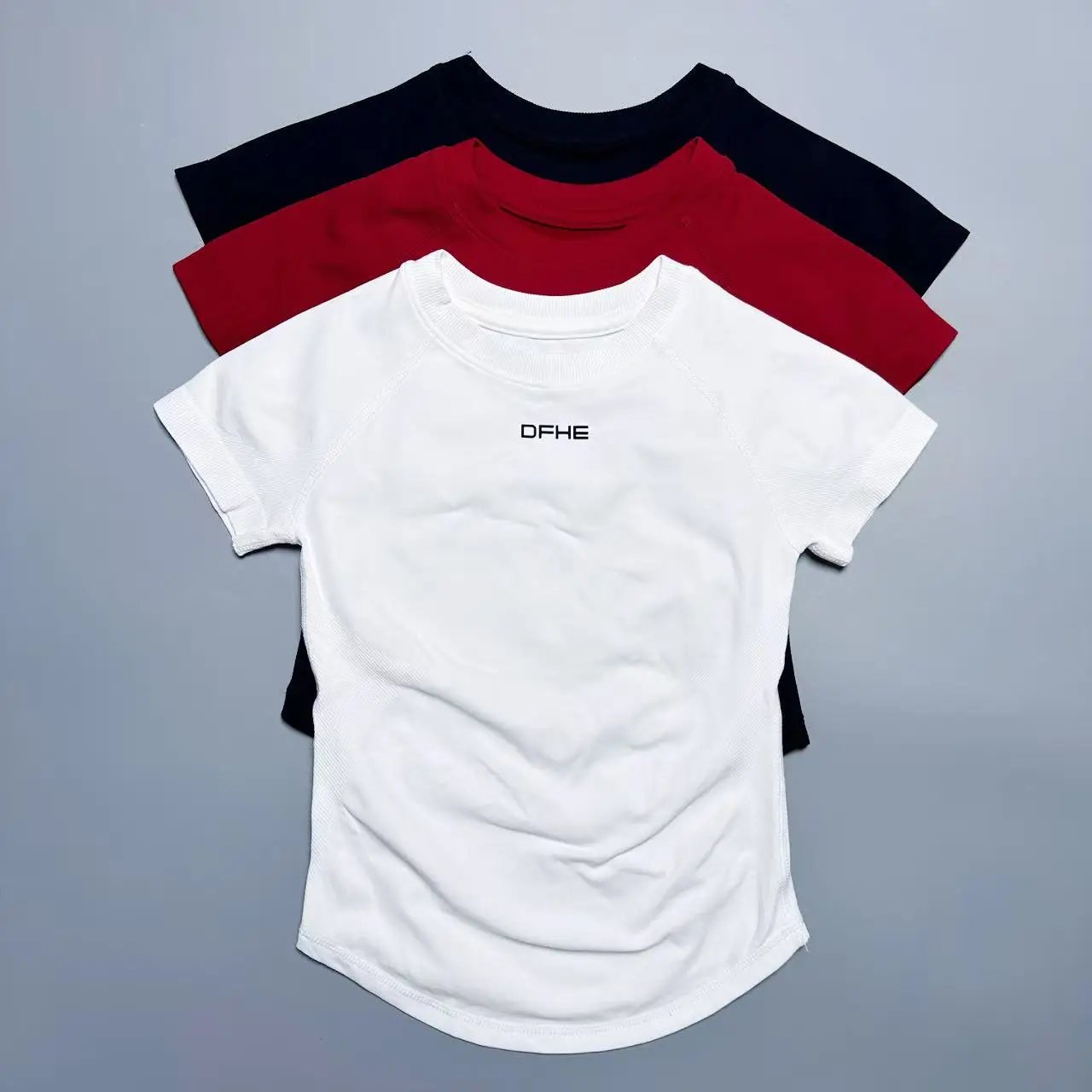 DFHE Women Breathable Sports T Shirt Short Sleeve Round Neck Elastic Casual Tops For Gym Yoga Running Fitness