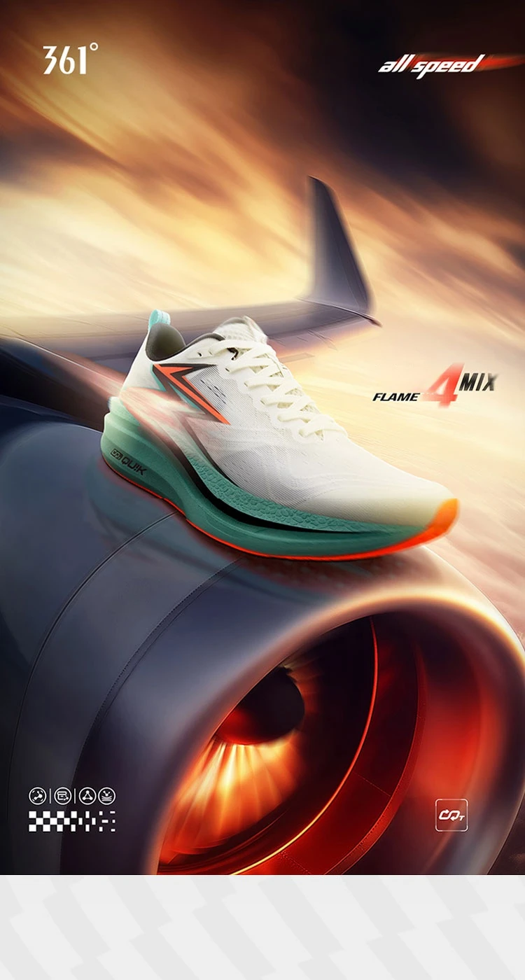 361 Degrees Flame 4.0 MIX Men's Carbon Plate Running Shoes Cushion Durable Lightweight Racing Marathon Male Sneakers 672512204