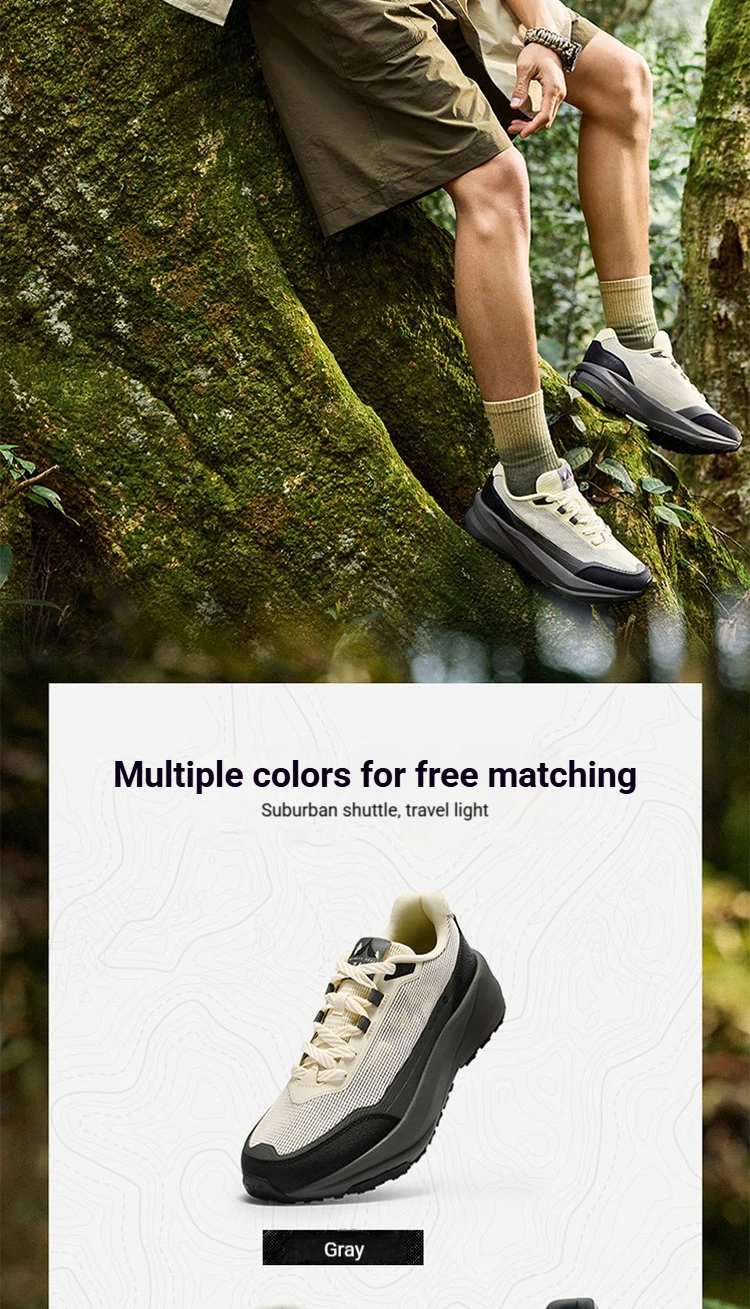 361 Degrees Qingyu Men Hiking Shoes Summer Anti-slip Wear-resistant Air Mesh Breathable Male Outdoor Caravan Sneakers 672626767